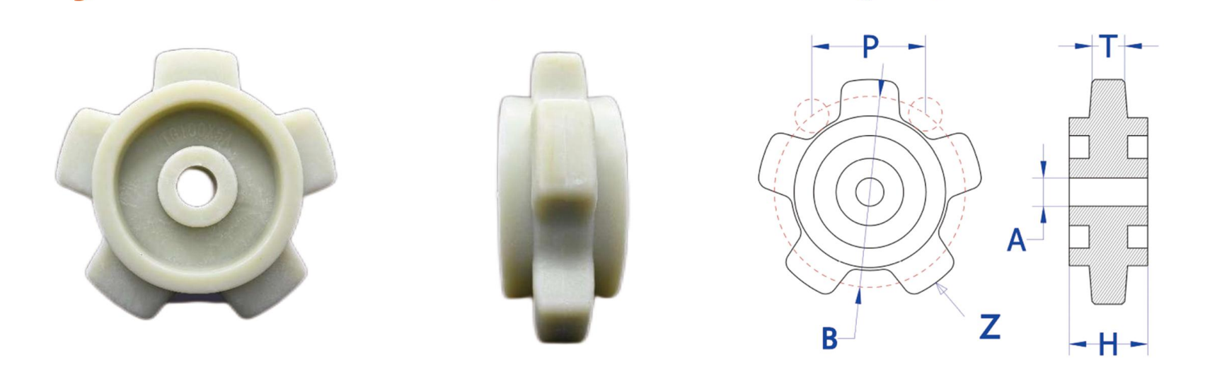 Rueda de engranajes de nylon